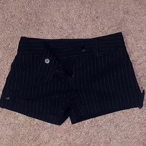 Black pinstripe shorts